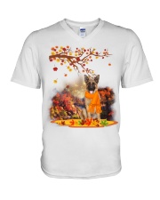 Fall Leaf - German Shepherd 2 V-Neck T-Shirt tile