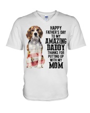 Father Day - Beagle V-Neck T-Shirt tile