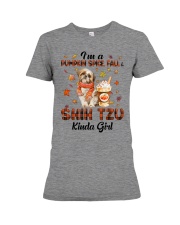 Pumpkin Kinda - shih tzu Premium Fit Ladies Tee tile