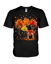 Fall Forest - Brussels Griffon 1 V-Neck T-Shirt tile
