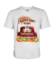 Pumpkin House - Husky 2 V-Neck T-Shirt tile