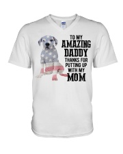 Amazing Daddy - American Bulldog V-Neck T-Shirt tile