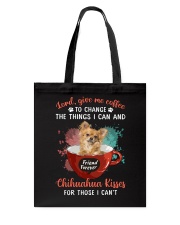 Give Me Coffee - TAN LONG HAIRED Chihuahua Tote Bag tile