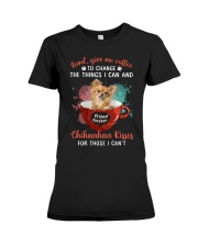 Give Me Coffee - TAN LONG HAIRED Chihuahua Premium Fit Ladies Tee tile