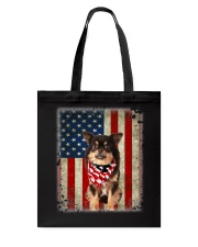 Long Haired Chihuahua - American Flag Tote Bag tile