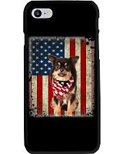 Long Haired Chihuahua - American Flag Phone Case tile