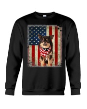 Long Haired Chihuahua - American Flag Crewneck Sweatshirt tile