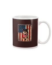 Long Haired Chihuahua - American Flag Mug tile