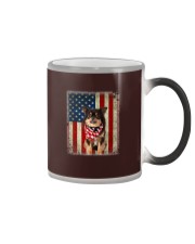 Long Haired Chihuahua - American Flag Color Changing Mug tile