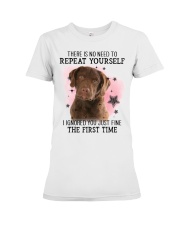 First Time - Chesapeake Bay Retriever Premium Fit Ladies Tee tile
