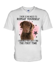 First Time - Chesapeake Bay Retriever V-Neck T-Shirt tile