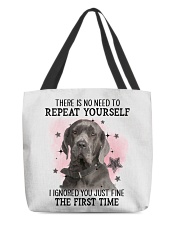 First Time - Neapolitan Mastiff All-Over Tote tile