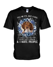 Hate People - Pocket Beagle V-Neck T-Shirt tile