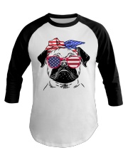 Pug American Baseball Tee tile