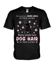 Happy People - BLACK Pug 3 V-Neck T-Shirt tile