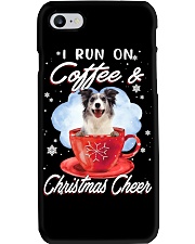 Xmas Coffee - Blue Merle Collie Phone Case tile
