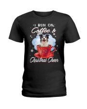 Xmas Coffee - Blue Merle Collie Ladies T-Shirt tile