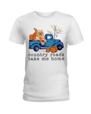 156 Country Roads Pomeranian 3 Ladies T-Shirt tile