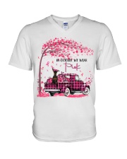 Pink Autumn - Miniature Pinscher 2 V-Neck T-Shirt tile