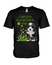 Gold Grass - Bernedoodle V-Neck T-Shirt tile