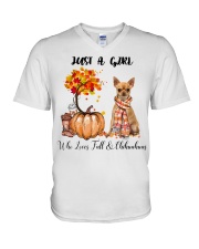 Fall And - Chihuahua 2 V-Neck T-Shirt tile
