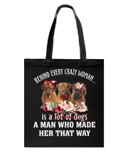 Crazy - Dogue de Bordeaux Tote Bag tile