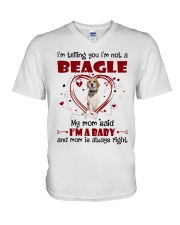 Dog Baby - LEMON Beagle V-Neck T-Shirt tile