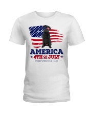 American 4th july - Black labrador Ladies T-Shirt tile