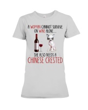 She Also Needs - Chinese Crested Premium Fit Ladies Tee tile