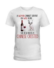 She Also Needs - Chinese Crested Ladies T-Shirt tile