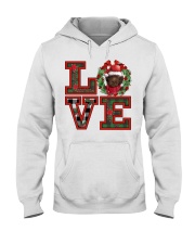Christmas Love - CHOCOLATE Labradoodle Hooded Sweatshirt front