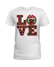 Christmas Love - CHOCOLATE Labradoodle Ladies T-Shirt tile