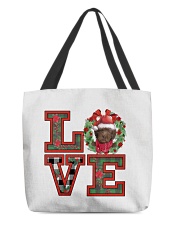 Christmas Love - CHOCOLATE Labradoodle All-Over Tote tile