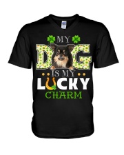 Lucky Charm - LONG HAIRED Chihuahua V-Neck T-Shirt tile