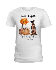 Fall And - Min Pin Ladies T-Shirt tile