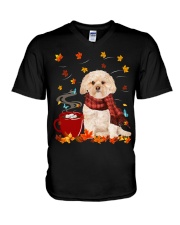 Hot Chocolate - GOLD Morkie V-Neck T-Shirt tile