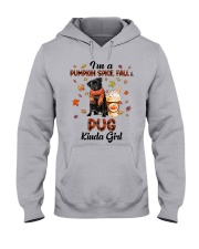 Pumpkin Kinda - BLACK Pug Hooded Sweatshirt tile