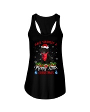 Little Christmas - BLACK Cockapoo Ladies Flowy Tank tile