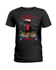 Little Christmas - BLACK Cockapoo Ladies T-Shirt tile