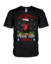 Little Christmas - BLACK Cockapoo V-Neck T-Shirt tile