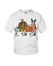 Fall Pumpkin Bull Terrier Dog Youth T-Shirt tile