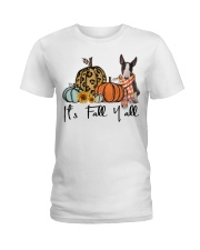 Fall Pumpkin Bull Terrier Dog Ladies T-Shirt tile