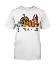 Fall Pumpkin Basset Hounds Classic T-Shirt tile