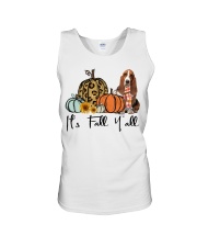 Fall Pumpkin Basset Hounds Unisex Tank tile