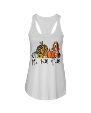 Fall Pumpkin Basset Hounds Ladies Flowy Tank tile