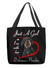 Love Her - Dobermann Pinscher All-Over Tote tile
