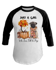 Fall And - Pug Baseball Tee tile