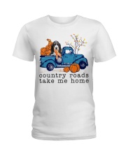 156 Country Roads Basset Hound 2 Ladies T-Shirt tile