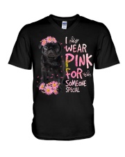 For Someone - BLACK Pug 1 V-Neck T-Shirt tile