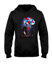 Balloons love 4th - Shih Tzu Black Hooded Sweatshirt tile